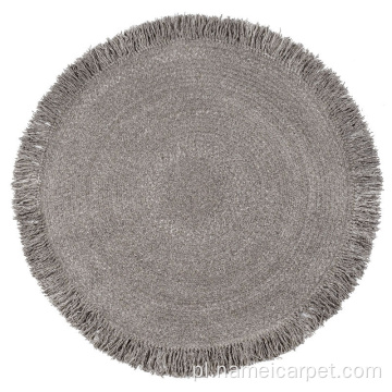 wełna naturalna pleciona okrągły dywany dywan